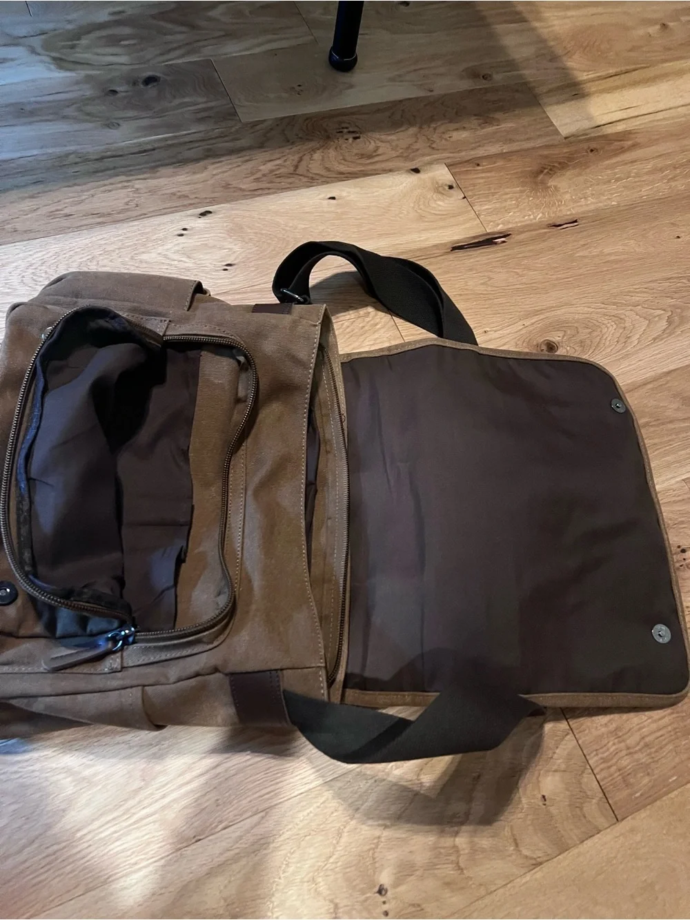 Olive Brown Canvas Laptop Briefcase - Men's Professional Laptop Bag
